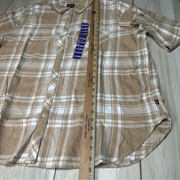 Gap Women's Soft‎ Cotton Relaxed Fit Button Up Flannel Shirt Size XXLarge -New - Picture 8 of 11
